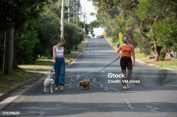 Australian Adults Covid 19 Social Distancing Stock Photo - Download Image Now - Melbourne - Australia, Walking, Australia