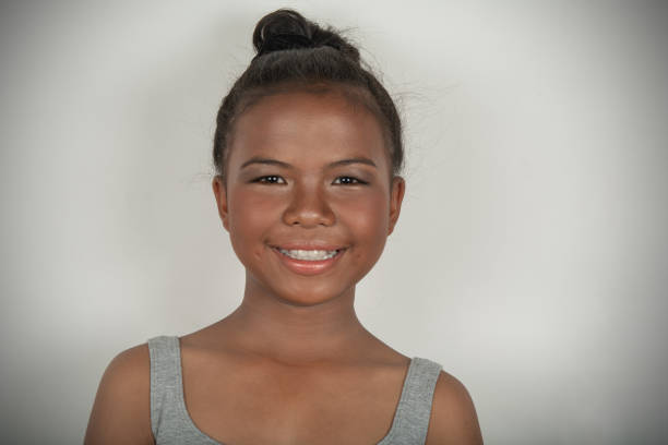 Thai face girl. Look still. Beautiful and bright. Childhood model In popular style The naturalness of skin.