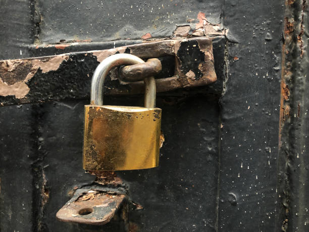 istock Metal door and lock. 1216302894