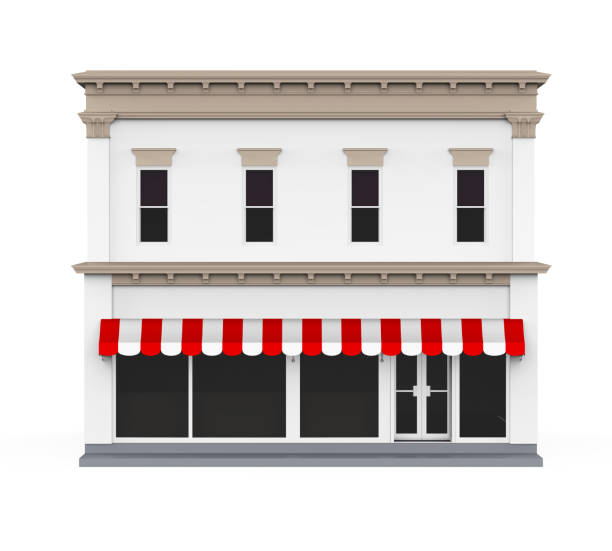 Shopping Building Icon isolated on white background. 3D render