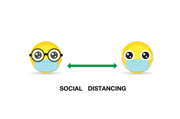Social distancing icon vector. COVID-19 infection concept vector art illustration