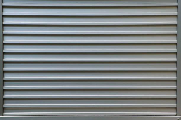 istock Metal fence with horizontal stripes 1216312271