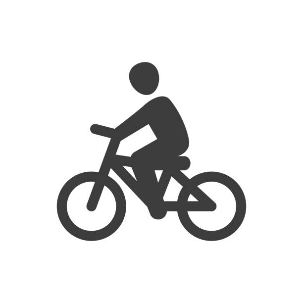 라이딩 자전거 아이콘 건강한 생활방식에 대한 스톡 벡터 아트 및 기타 이미지 - 건강한 생활방식, 교통수단, 두발자전거 - Istock