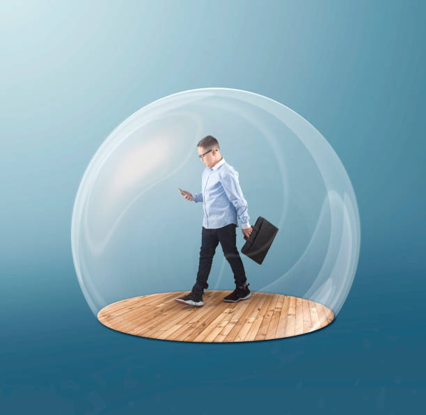 istock Social distancing and self-isolation during corona virus quarantine. Work from home concept . Man with a suitcase working at home online . 1216314293