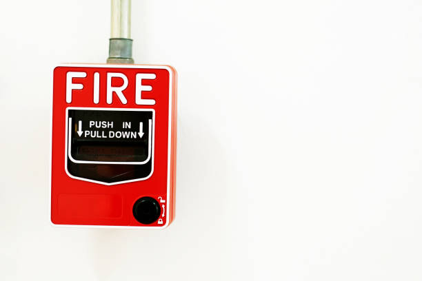 istock Fire extinguishers are in high buildings for fire safety. 1216315085