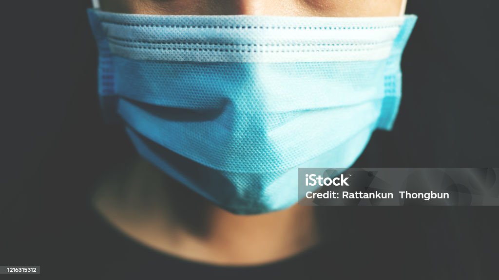 Everyone must wear a respirator before leaving the house to protect against Covid-19's virus and germs. Scuba Mask Stock Photo