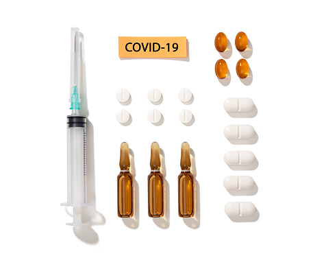 Covid-19, Coronavirus, 2019-nCoV ,Medical equipment on white background