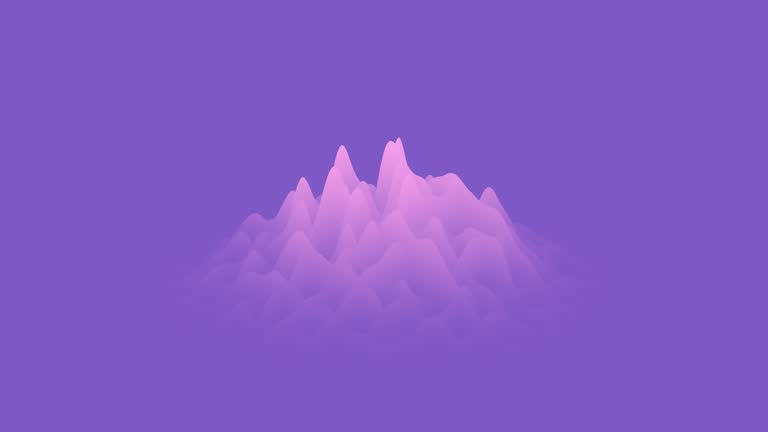 CG animated waving layers background. Blue gradient seamless looped motion design. 3D rendering.