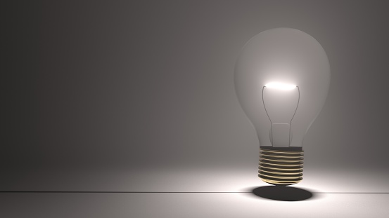 The 3d rendering of Close up image of light bulb