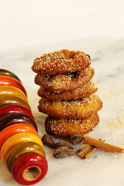istock Stack of poppy seed rice Krispies, a crunchy snack item 1216326914