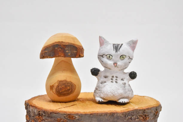 istock Homemade cat doll and mushroom 1216327128