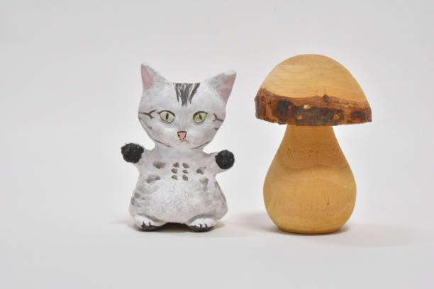 istock Homemade cat doll and mushroom 1216327144