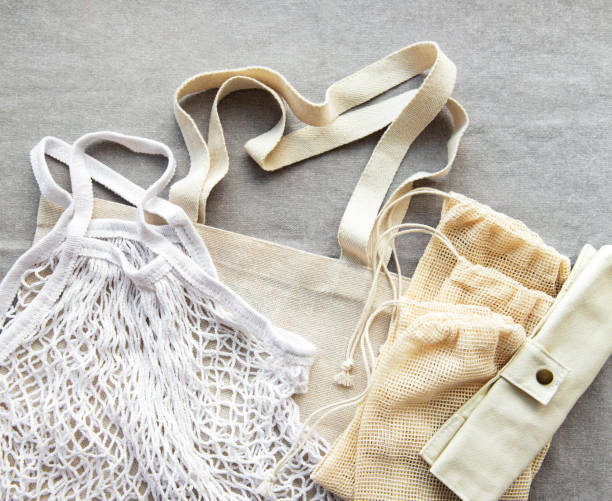 istock Mesh bag and cotton bags 1216327154