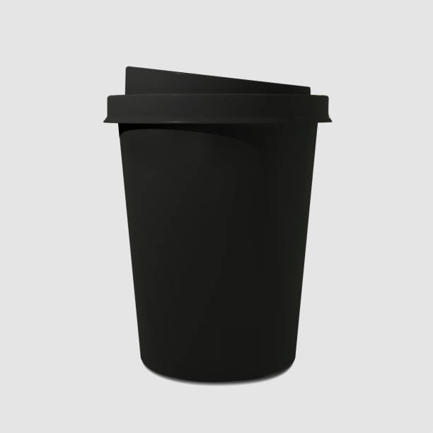 istock Paper realistic black coffee cup. Mockup coffee mugs. Disposable glass for drinks. Template for products, web banners and leaflets. Vector illustration 1216337048