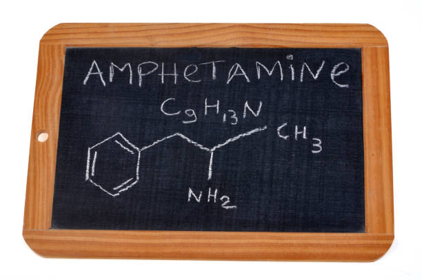istock Chemical formula of amphetamine 1216340948