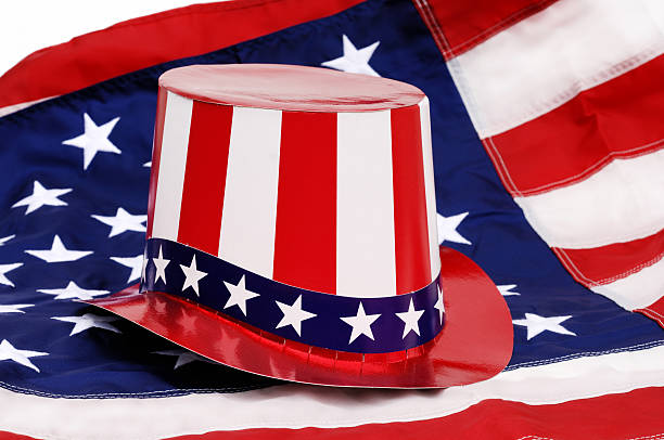 istock Uncle Sam's Hat on an American flag 121634761