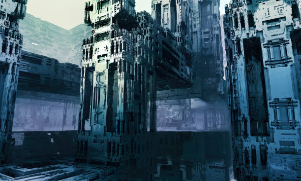 istock Sci-Fi City, 3D Fractal Art 1216348049