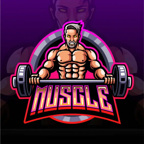 Vector illustration of Muscle esport mascot design