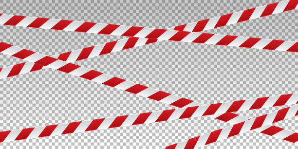 red and white tape stay safe stay home icon illustration banner handicap logo stock illustrations