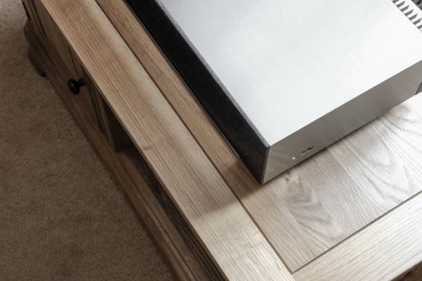 Abstract view of a luxury smart wifi streaming smart speaker.