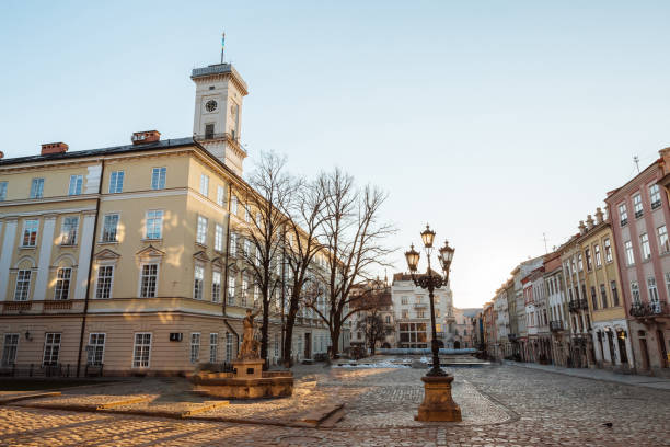 istock Panoramic view of the Rynok Square in Lviv 1216362198