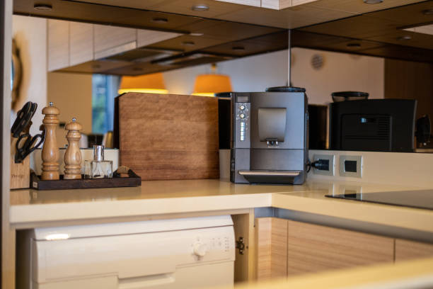 istock Interior design in villa, house, home, condo and apartment feature coffee maker and kitchen counter 1216363411