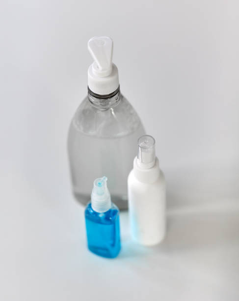 istock close up of different hand sanitizers on table 1216364151