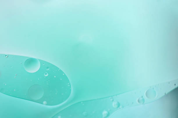 istock Light blue abstract background picture made with oil, water and soap 1216366434