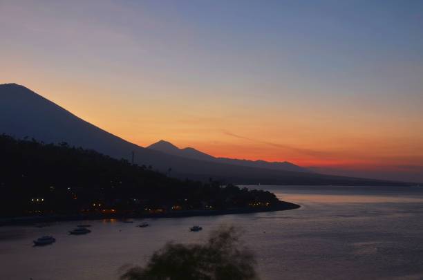 istock Sunset afterglow over Mount Agung Bali 1216369991