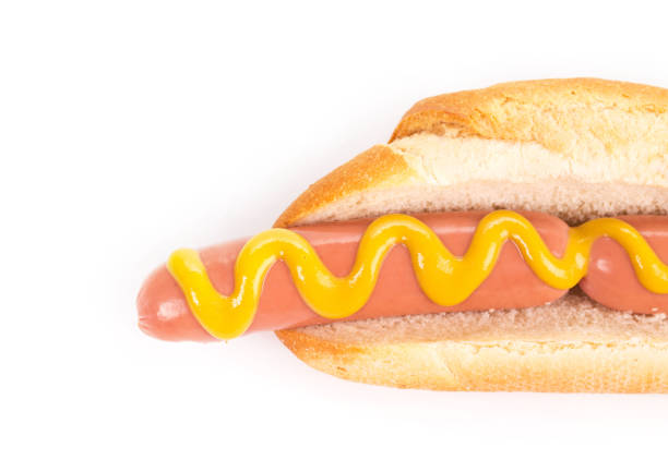 istock Tasty grilled hotdog with mustard. 1216375087