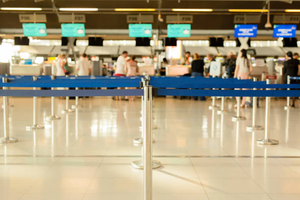 istock Passengers check-in line at the airport on vacation. 1216378358