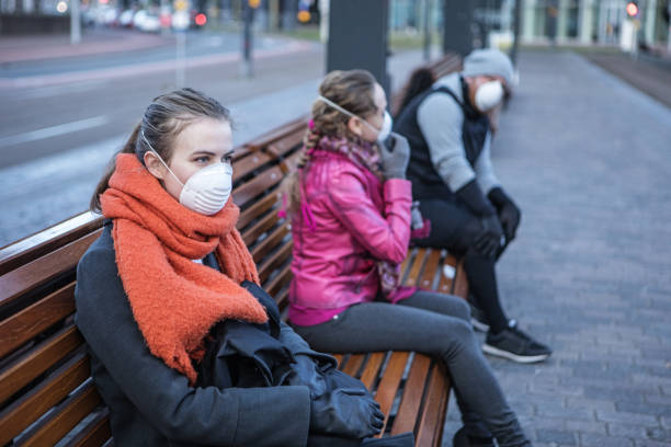 istock Commuters social distancing at a station 1216379059