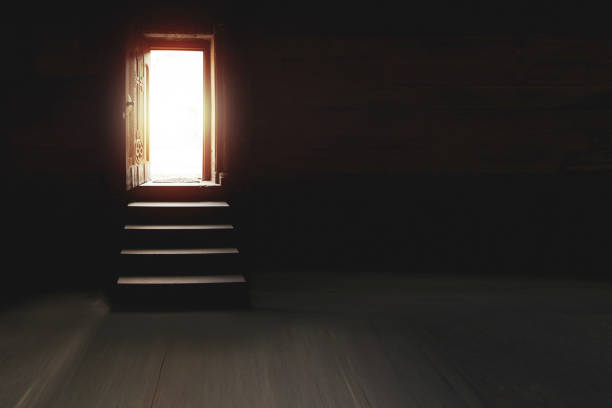 istock Business man going to the open door 1216379181
