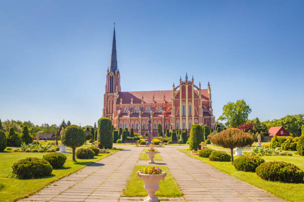 istock Old catholic church in Belarus 1216379268