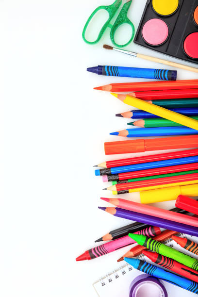istock School supplies on white background. Back to school concept. 1216379726