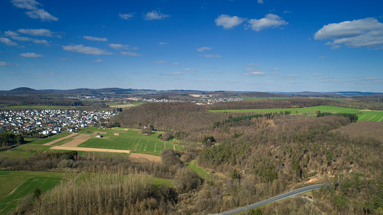 Westerwald area, Germany - aerial view