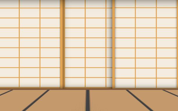 Web indoor dojo room in japan karate illustrations stock illustrations