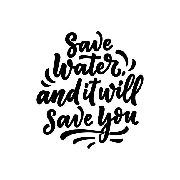 istock Hand drawn lettering slogan about climate change and water crisis. Perfect design for greeting cards, posters, T-shirts, banners, prints, invitations. Vector 1216384815