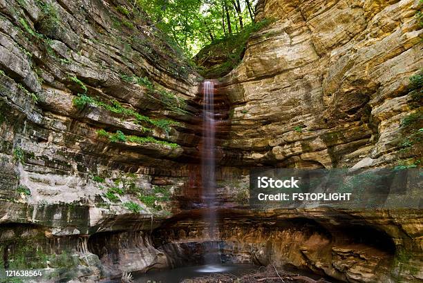 Starved Rock With Waterfall Stock Photo - Download Image Now - Famine, Rock - Object, Underweight