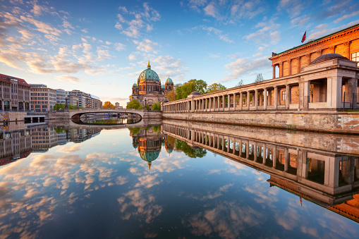 Image of Berlin Cathedral and Museum Island in Berlin during sunrise.