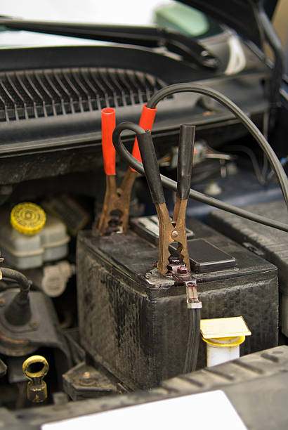 istock Recharging exhausted battery of car 121638747