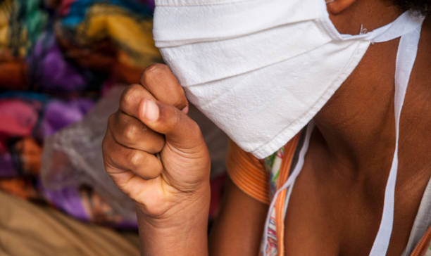 istock Hand made allergy mask. Covid19 1216388209