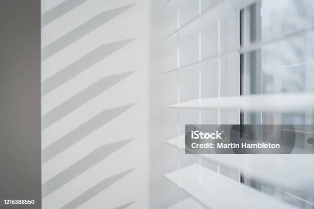 Window Shadow Wave Pattern Abstract Shadow Pattern Caused By Sunlight Through Window Shutter Stock ...