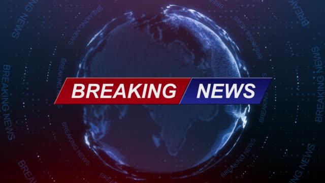 global earth rotating digital world breaking news Studio Background for news report and breaking news on world live report