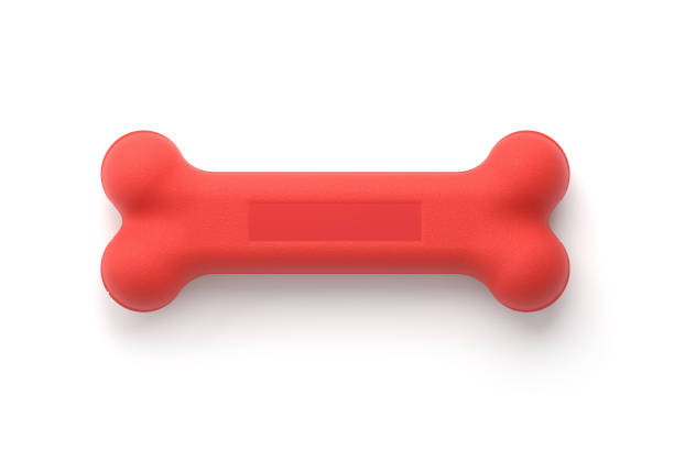 Dog toy Red dog bone toy isolated on white with clipping path dog bone photos stock pictures, royalty-free photos & images