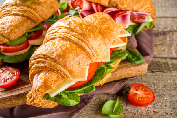istock Homemade croissant sandwiches 1216393383