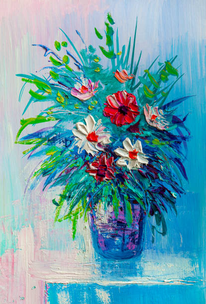 istock Oil painting flowers 1216394275