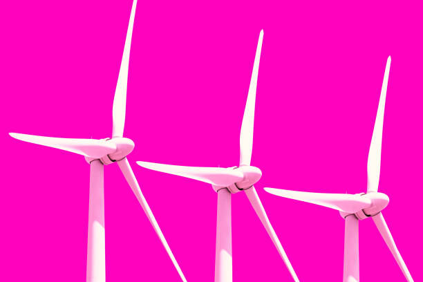 Windmills pattern illustration image showing three in row vector art illustration