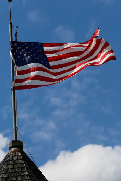 istock American flag waving in the wind 1216395877