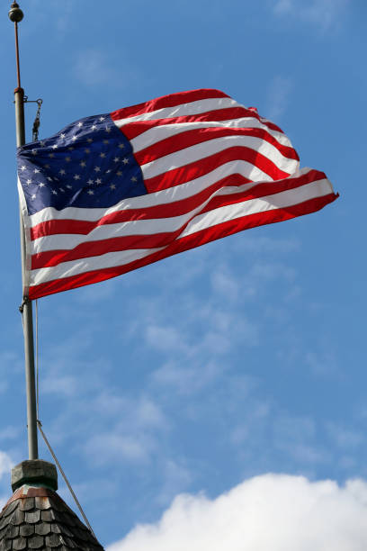 istock American flag waving in the wind 1216395884